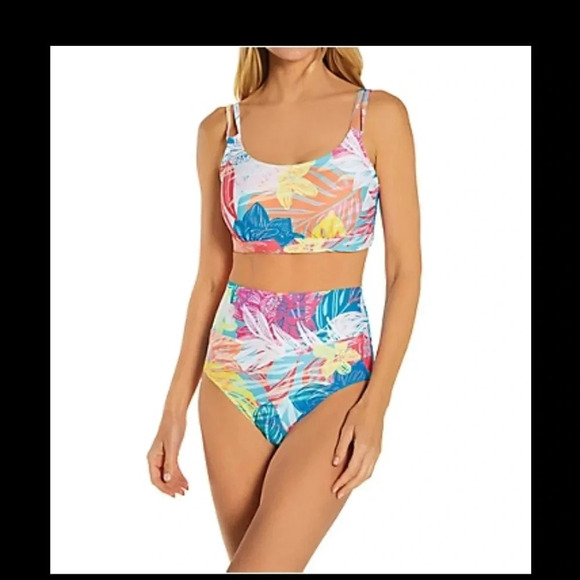 Sunsets Hot Tropics Taylor Bralette Swim Top and Bottom - Picture 2 of 12